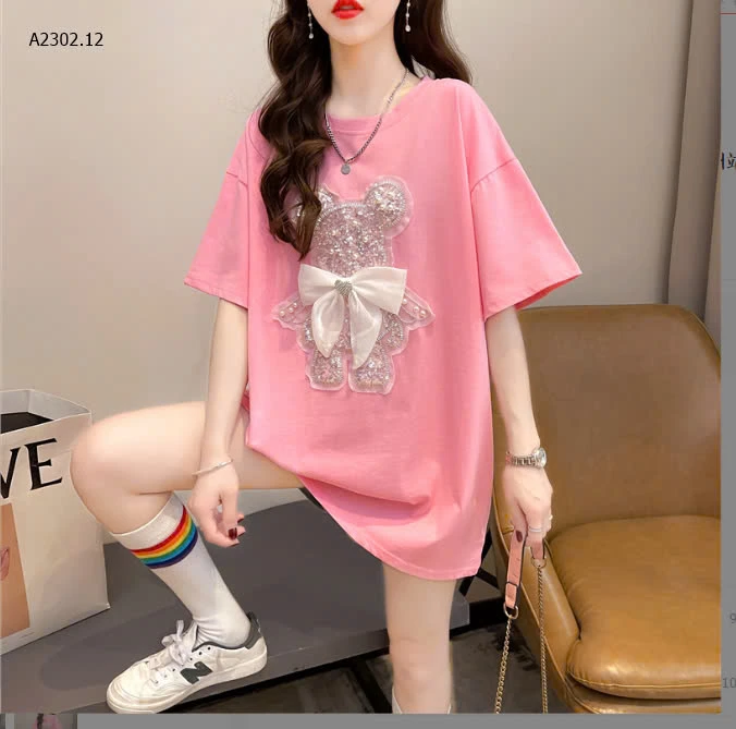 ÁO PHÔNG GẤU NỮ ĐÍNH ĐÁ -sỉ 133k