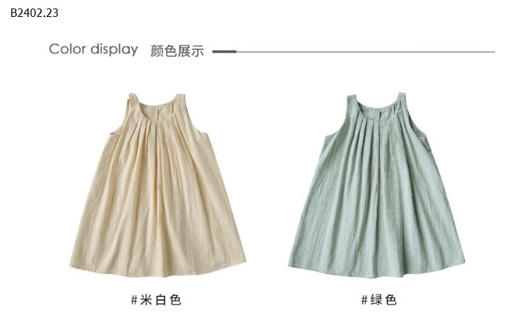 VÁY SÁT NÁCH XẾP LY BÉ GÁI HỞ LƯNG-sỉ 143k