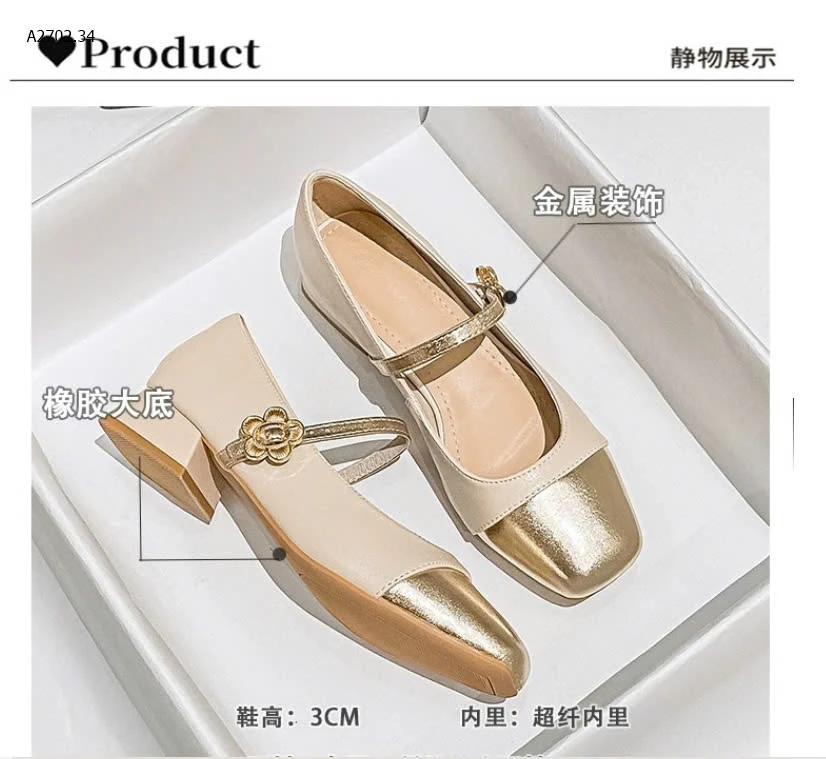 GIÀY MARRY JANE ĐẾ VUÔNG HOA TRÀ -sỉ 135k