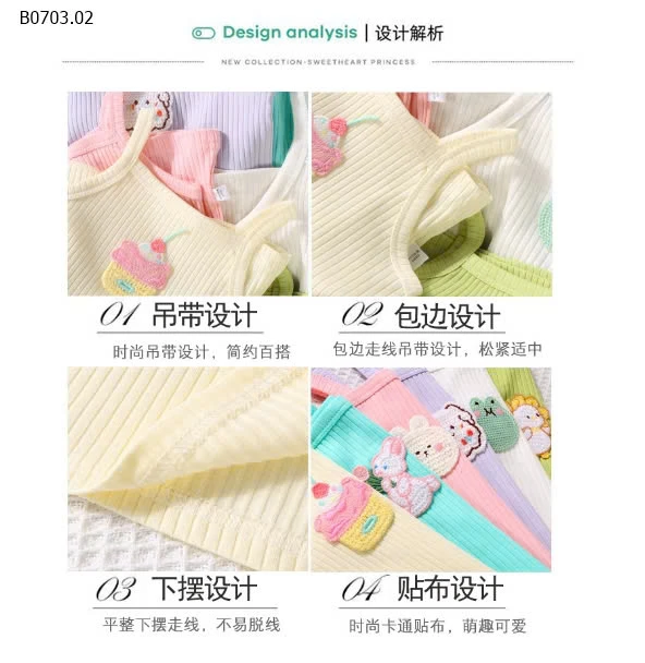 ÁO HAI DÂY CHO BÉ-sỉ 55k