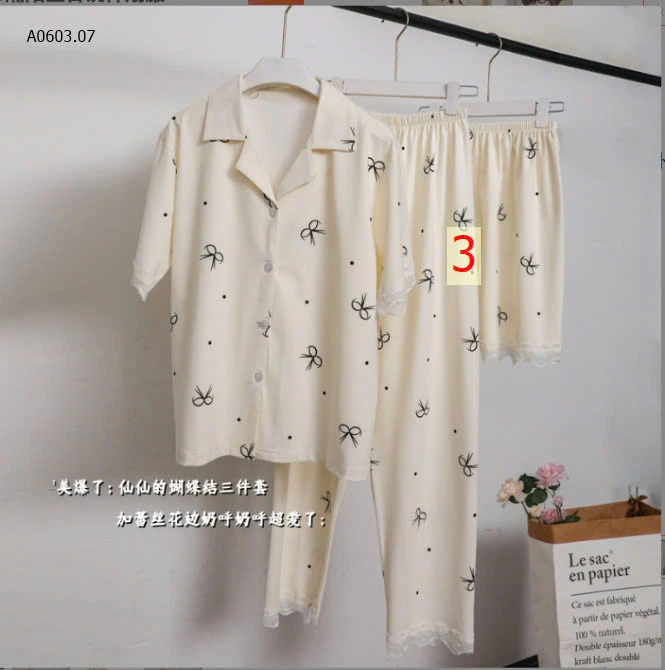 SET BỘ NGỦ NỮ VIỀN REN 3 MÓN -sỉ 153k