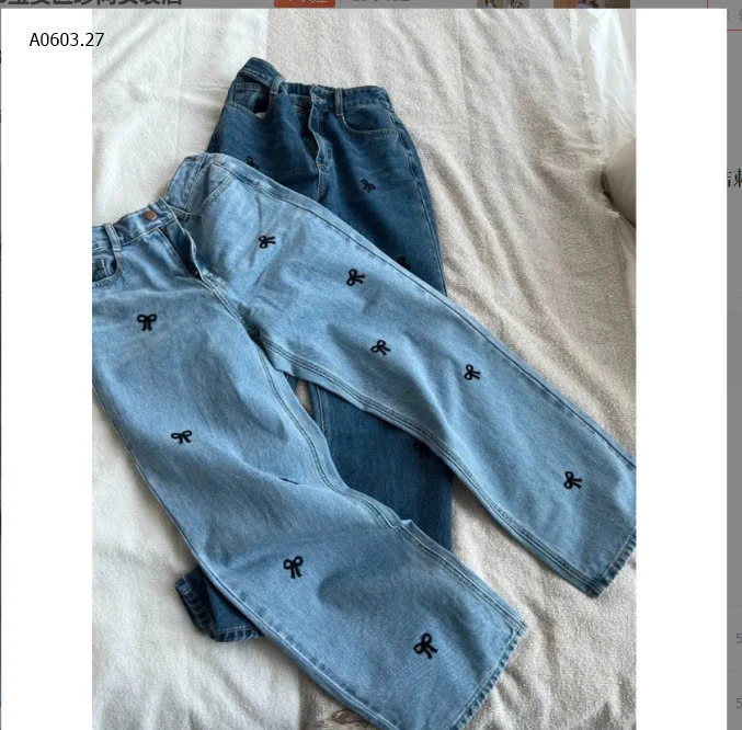 QUẦN JEAN SUÔNG NƠ  -sỉ 280k