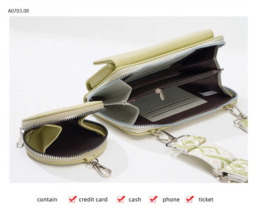 TÚI DA ĐEO CHÉO  - MUA TÚI TO TẶNG KÈM VÍ NHỎ -sỉ 105k