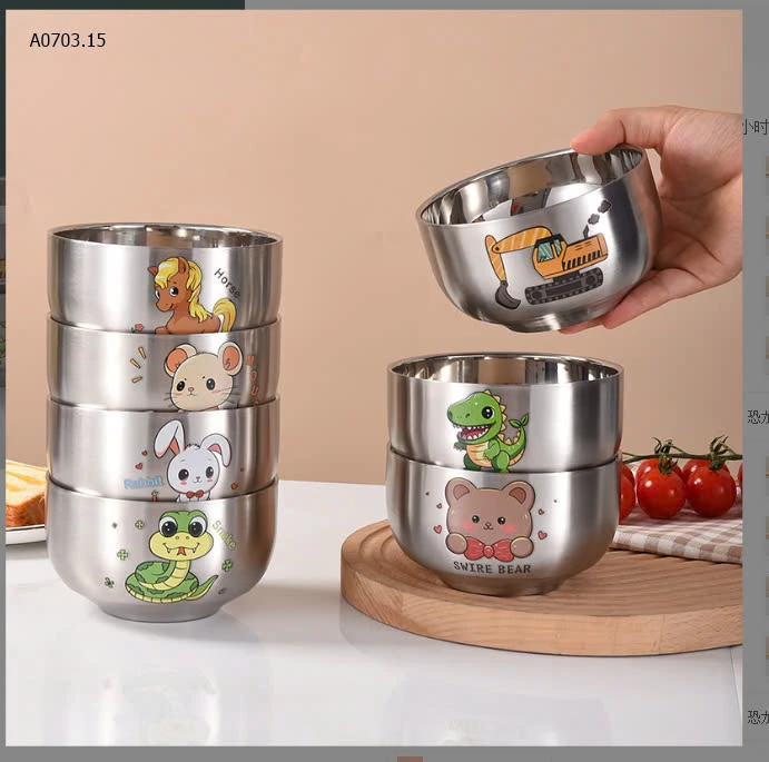 BÁT INOX CHO BÉ ĂN NGON -sỉ 52k