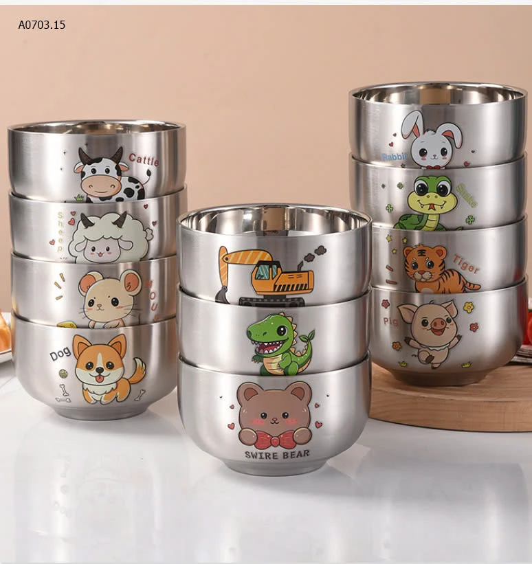 BÁT INOX CHO BÉ ĂN NGON -sỉ 52k