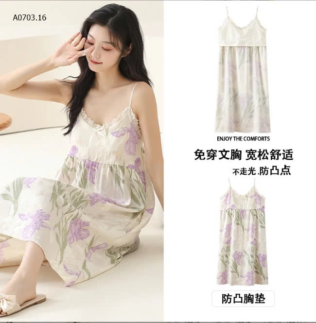 VÁY NGỦ HAI DÂY KÈM BRA-sỉ 145k