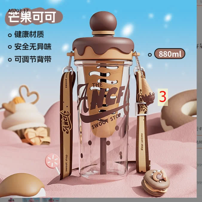 BÌNH NƯỚC ICE CREAM SIZE LỚN 880ml -sỉ 95k