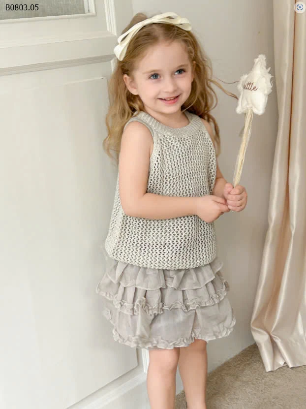 SET ÁO LEN BA LỖ MIX CHÂN VÁY BG-sỉ 186k