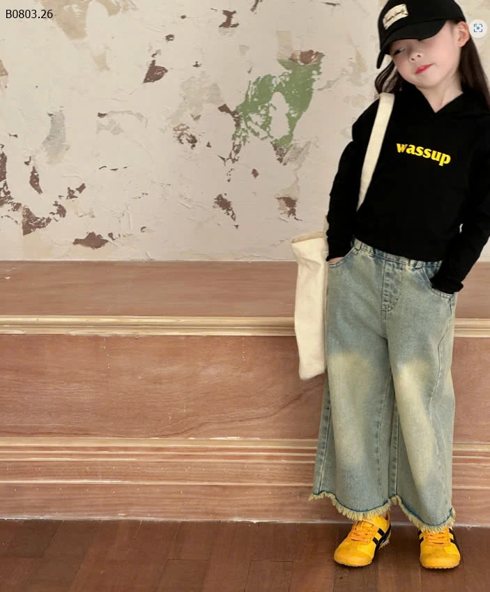 JEANS ỐNG RỘNG TUA GẤU-sỉ 165k