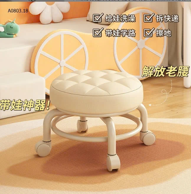 GHẾ TRÒN XOAY BỆT CÓ BÁNH XE-sỉ 90k