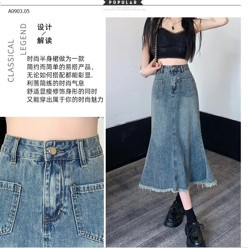 CHÂN VÁY JEANS DÁNG DÀI HÀGG QC-sỉ 139k
