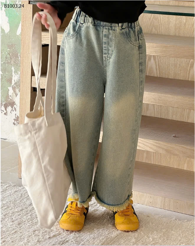 JEANS ỐNG RỘNG TUA GẤU BG -sỉ 165k
