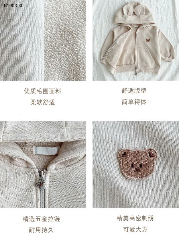 ÁO KHOÁC NỈ CUTE CHO BÉ-sỉ 152k