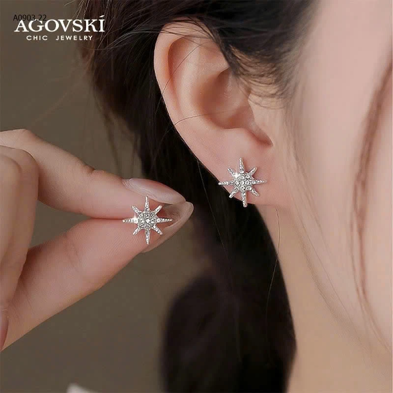 SÉT KHUYÊN TAI CỰC XINH CHÍNH HÃNG AGOVSKI-sỉ 180k/set 7 đôi 