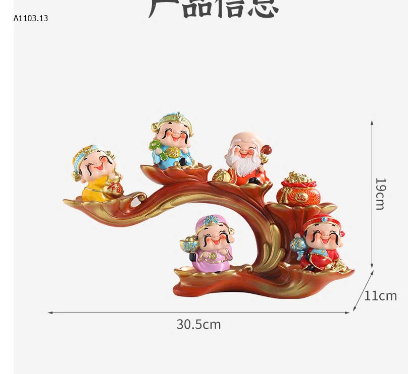 BỘ TƯỢNG 5 ÔNG THẦN TÀI-sỉ 230k