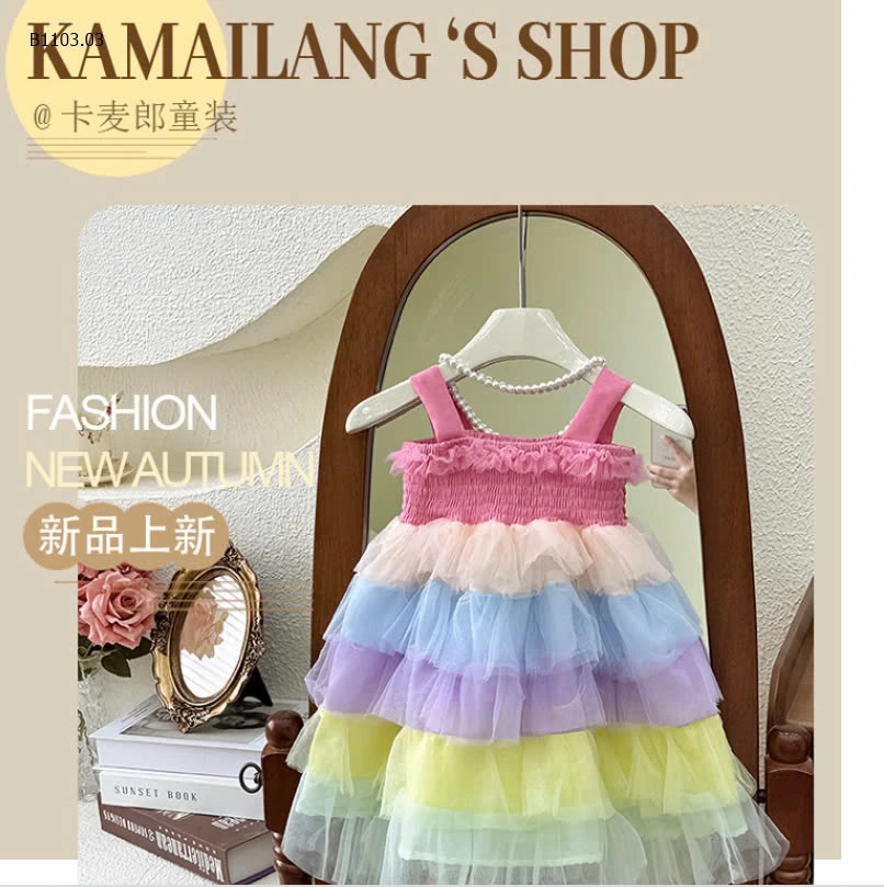 VÁY 2 DÂY CÔNG CHÚA NHIỀU TẦNG BÉ GÁI-sỉ 195k