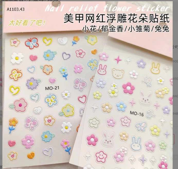 SÉT 6 TẤM STICKER DÁN MÓNG-sỉ 58k