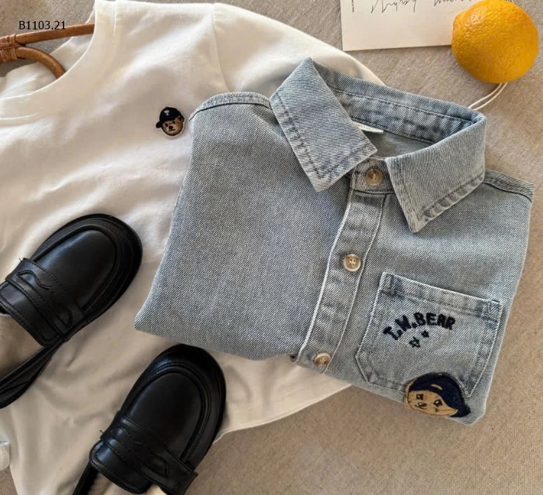 SƠ MI JEANS GẤU BEAR CHO BÉ -sỉ 168k