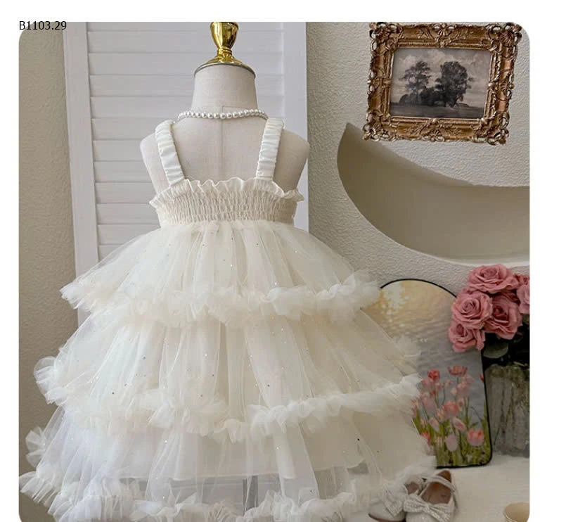 VÁY BÈO TẦNG ĐÍNH NGỌC-sỉ 203k