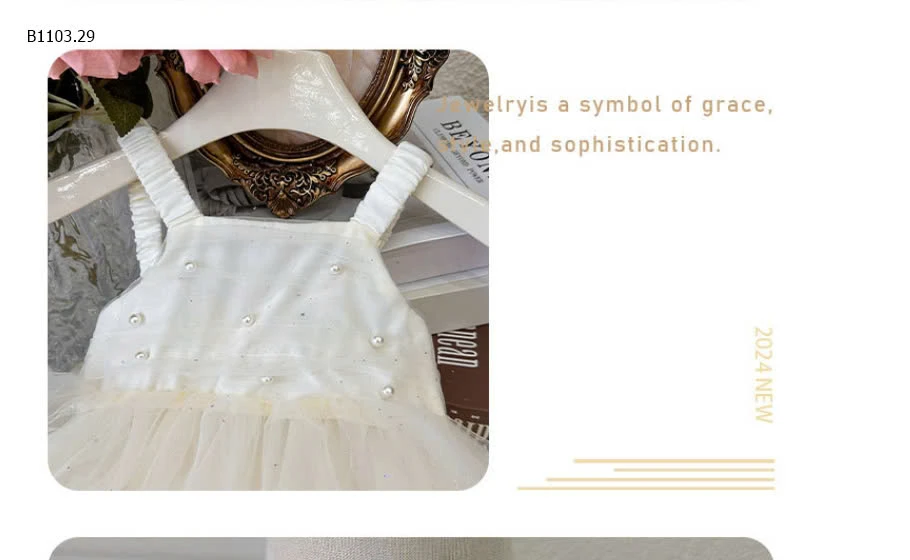 VÁY BÈO TẦNG ĐÍNH NGỌC-sỉ 203k