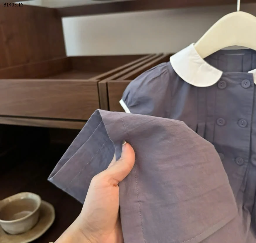 VÁY TÍM CỔ SEN TAY BỒNG BG-sỉ 134k