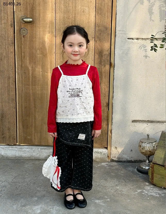 QUẦN JEANS CHẤM BI CHO BÉ GÁI-sỉ 205k