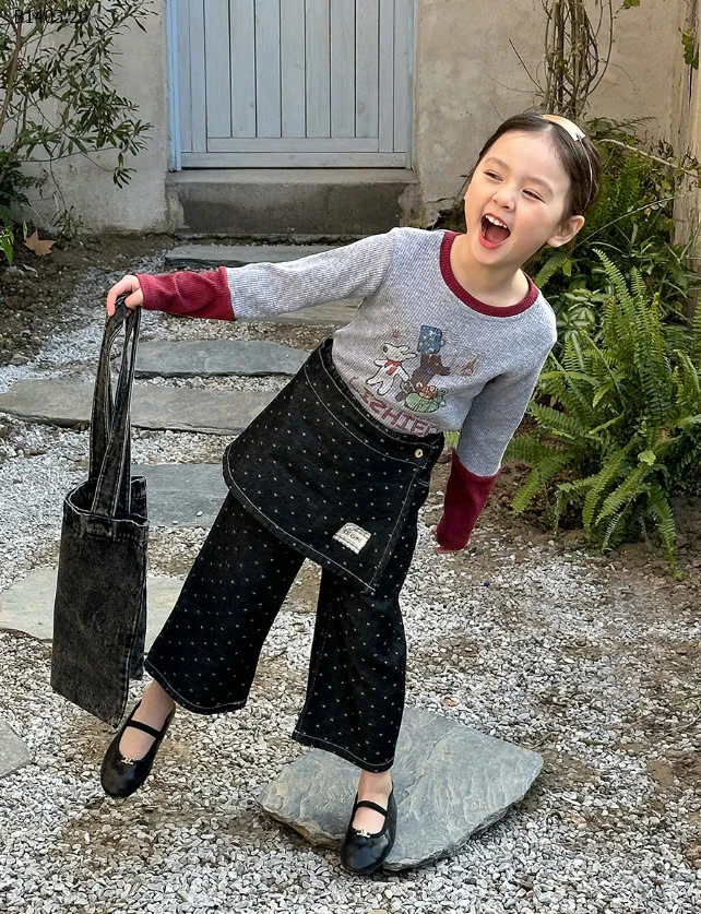 QUẦN JEANS CHẤM BI CHO BÉ GÁI-sỉ 205k