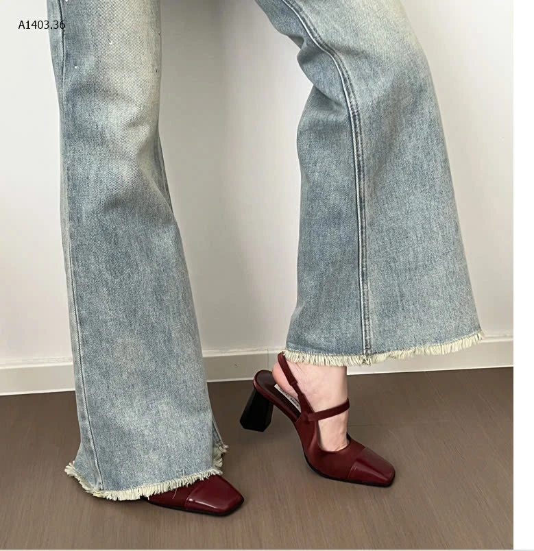 GIÀY CAO GÓT NỮ MŨI VUÔNG HỞ GÓT-sỉ 195k