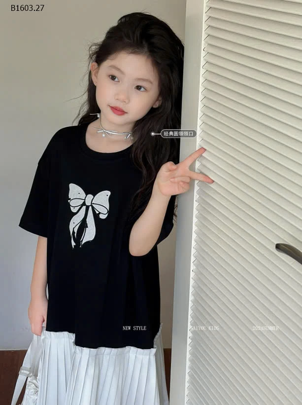 VÁY SUÔNG NƠ PHỐI XẾP LY BG -sỉ 149k