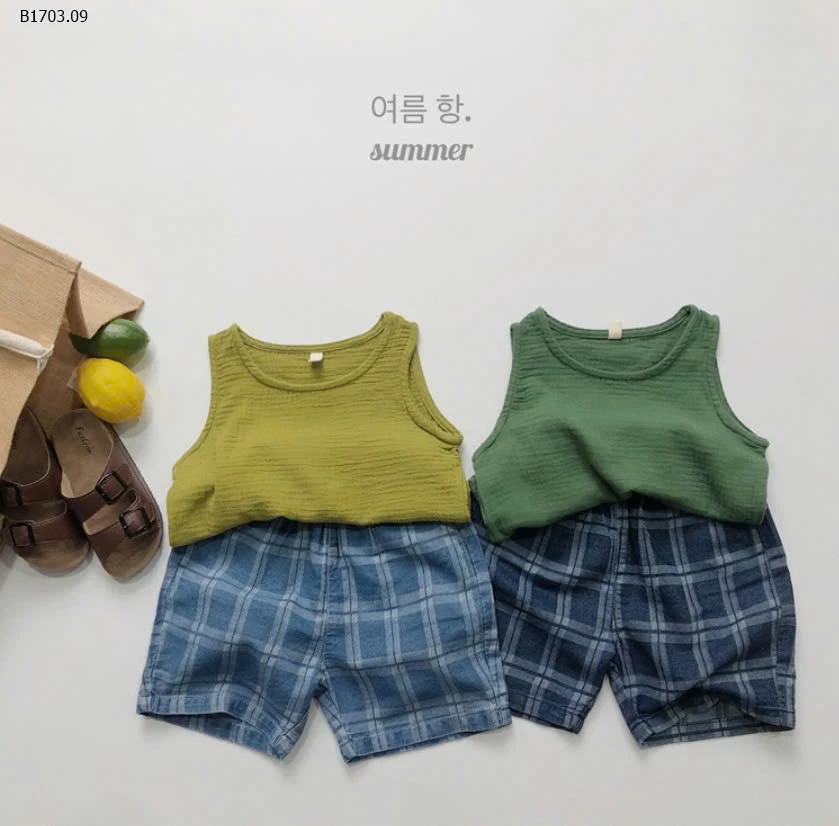 QUẦN SHORT KẺ CHO BÉ TRAI -sỉ 156k