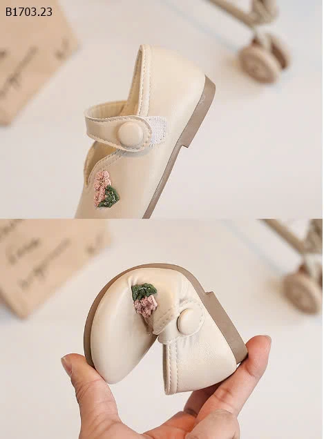 Giày búp bê đính hoa dễ thương cho bé -sỉ Sz 21-25 : 133k           Sz 26-30 : 140k