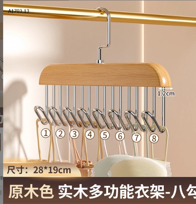 MÓC GỖ TREO ĐA NĂNG -sỉ 48k/set 3c mix màu