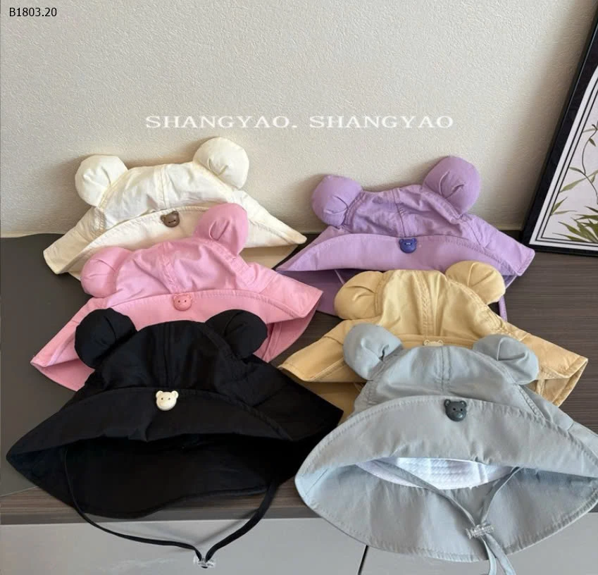 MŨ BÈO TAI GẤU KÈM QUAI CHO BÉ -sỉ 86k