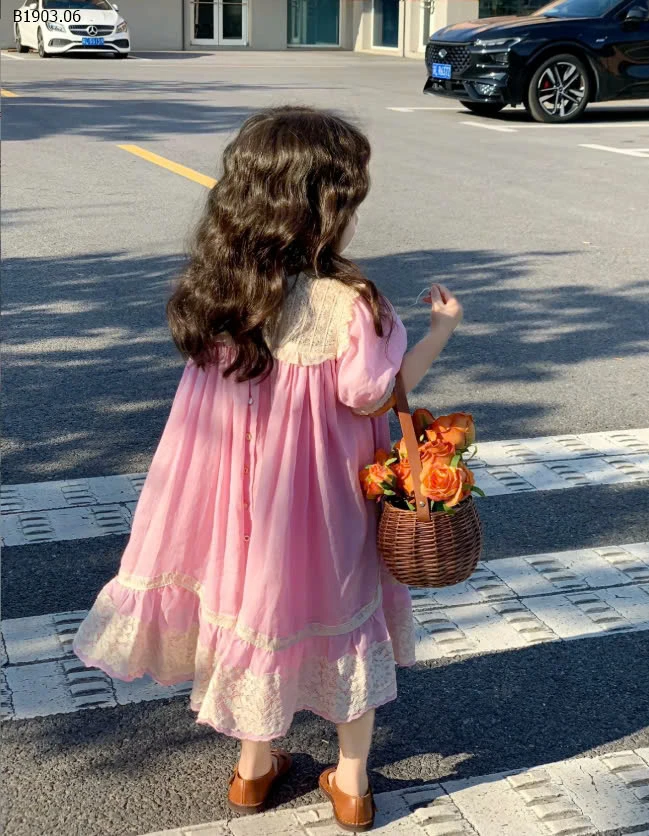 VÁY BABYDOLL PHỐI REN CHO BÉ GÁI-sỉ 268k