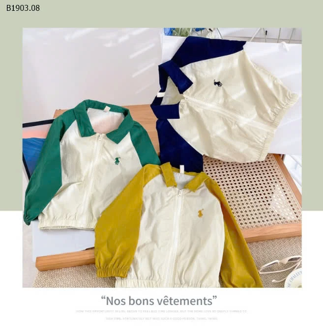 ÁO KHOÁC NGỰA TAY PHỐI MÀU CHO BÉ-sỉ 145k