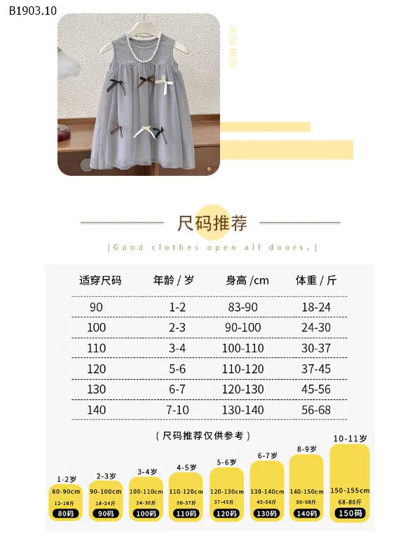 VÁY NƠ CHO BÉ GÁI-sỉ 189k