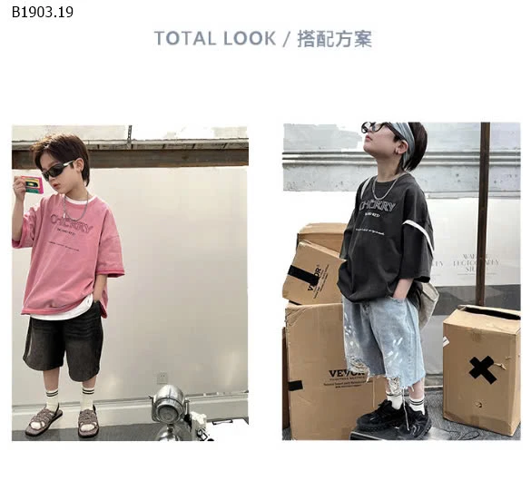 ÁO THUN IN CHỮ CHERRY SNIDOL -sỉ Sz 90-140 : 147k                 sz 150 : 162k                  sz 160 : 177k