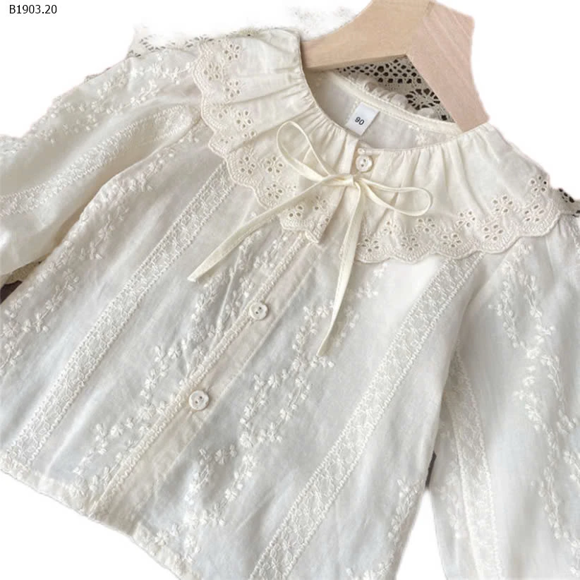 ÁO SƠ MI THÊU HOA CỔ REN -sỉ 120k