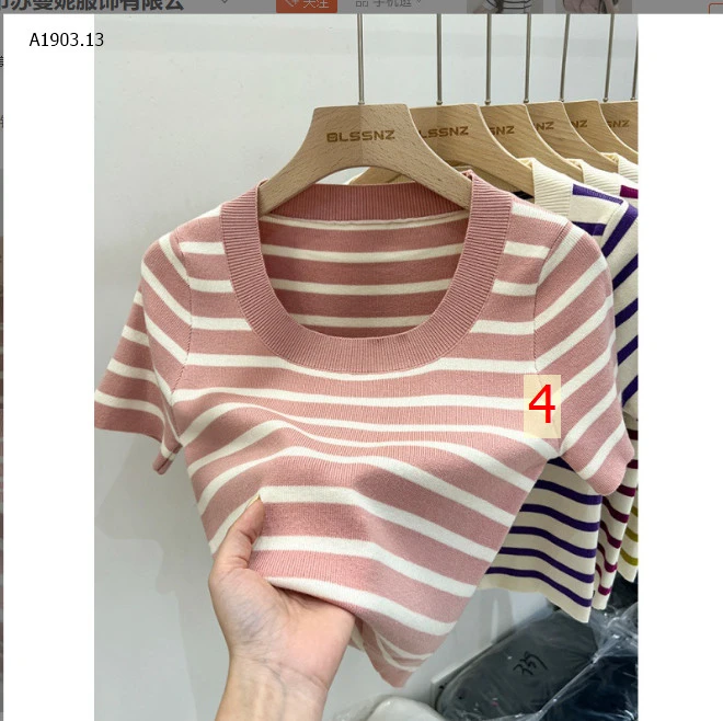 ÁO KẺ CỔ TRÒN-sỉ 55k