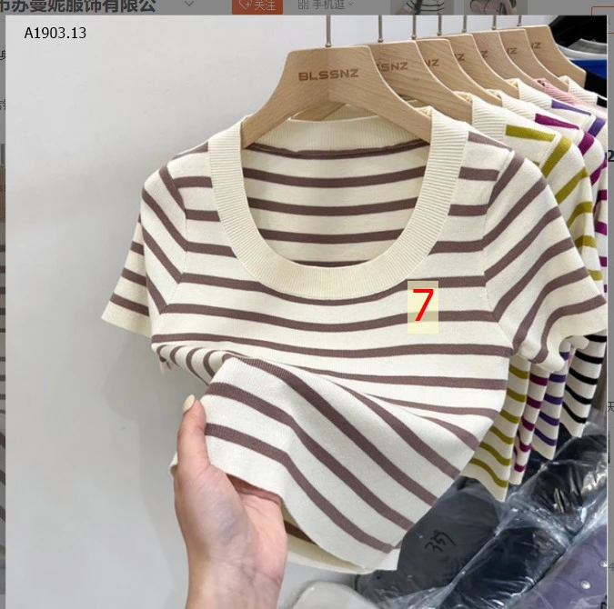 ÁO KẺ CỔ TRÒN-sỉ 55k