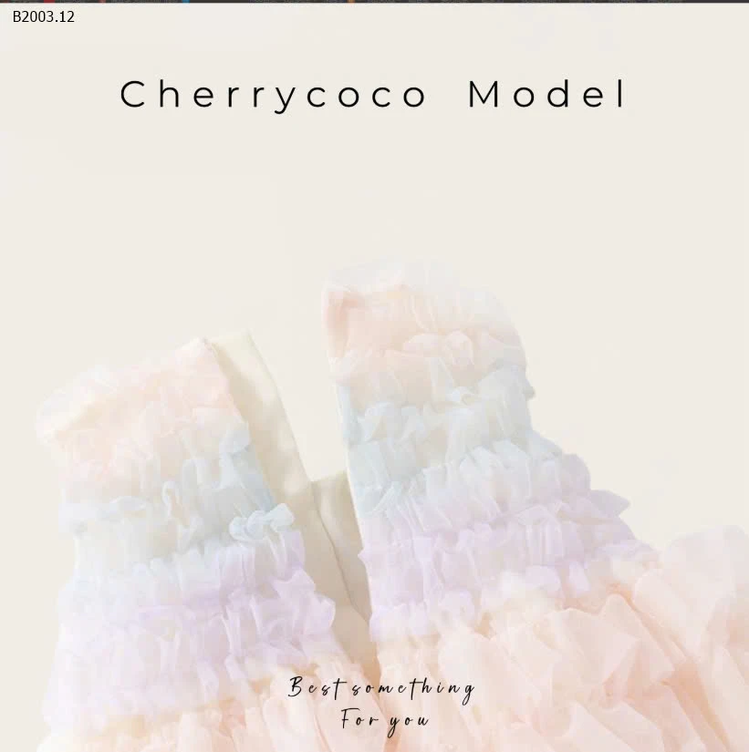 VÁY XÒE TẦNG CHERRY COCO QUẢNG CHÂU CAO CẤP -sỉ 253k