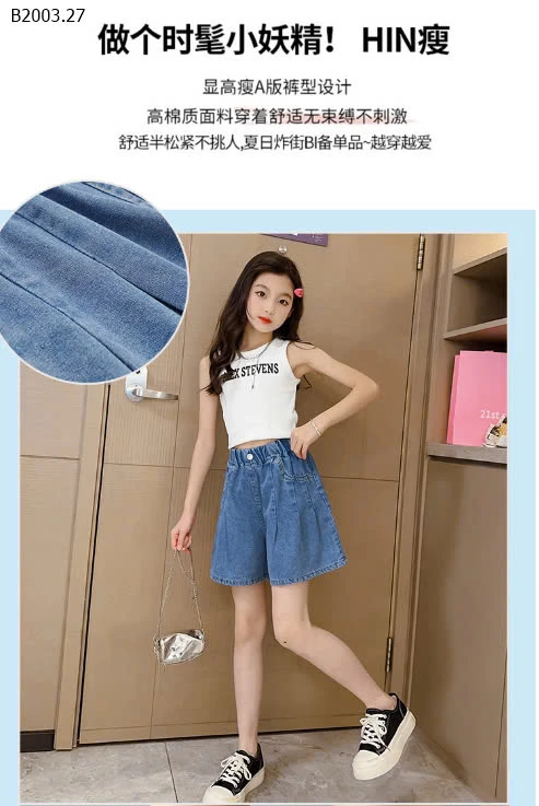 QUẦN SHORT JEAN ỐNG RỘNG CHO BÉ -sỉ 129k