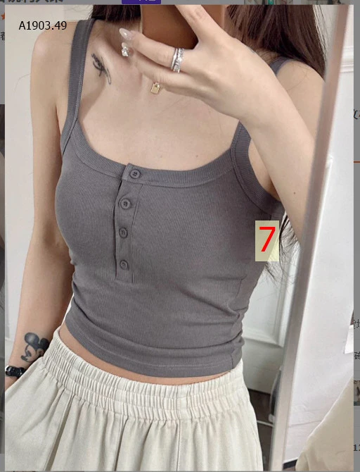 ÁO 2 DÂY KHUY CÀI KÈM ĐỆM NGỰC-sỉ 78k