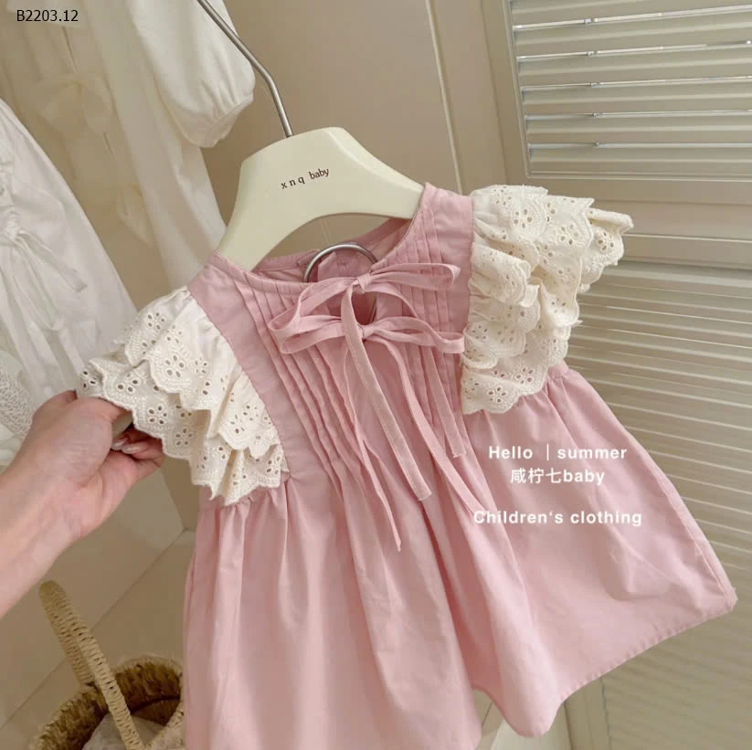 VÁY CÁNH TIÊN PHỐI REN BÉ GÁI -sỉ 205k