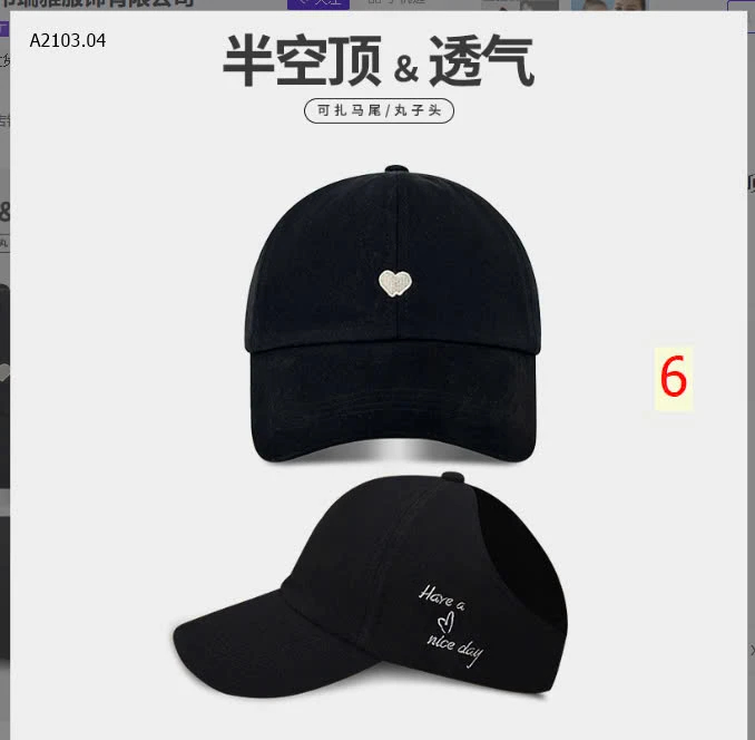 MŨ LƯỠI TRAI NỬA ĐẦU CHO NỮ -sỉ 57k