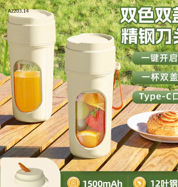 Máy Xay Sinh Tố Cầm Tay Mini Không Dây 40W pin trâu 1500mAh-sỉ 145k