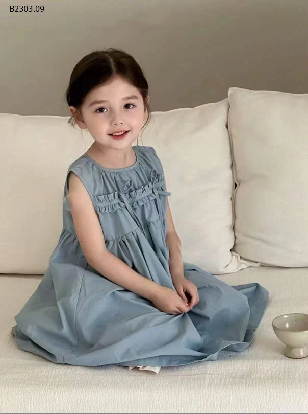 VÁY XÒE SÁT NÁCH MÀU XANH BG-sỉ 169k