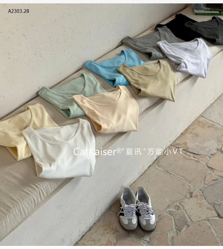 ÁO THUN TRƠN CỔ V CATKAISER-sỉ 118k