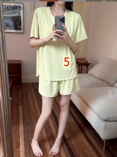 BỘ MẶC NHÀ TRƠN MÀU KÈM ĐỆM NGỰC CHO NỮ-sỉ 190k