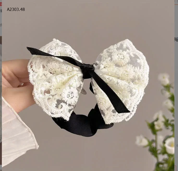 -Set dây buộc tóc Nơ ren dễ thươngsỉ 29k/set 2c 